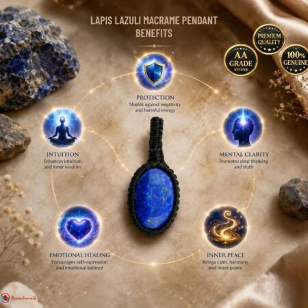 Lapis Lazuli Macrame Pendant