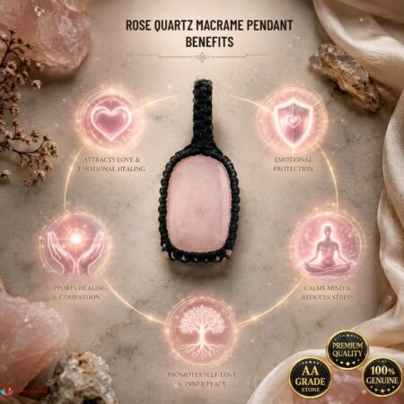 Rose Quartz Macrame Pendant