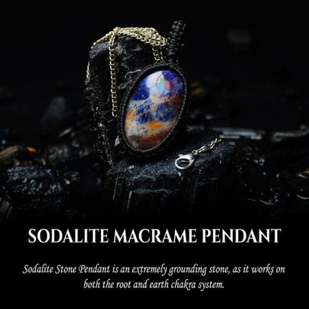 Sodalite Macrame Pendant