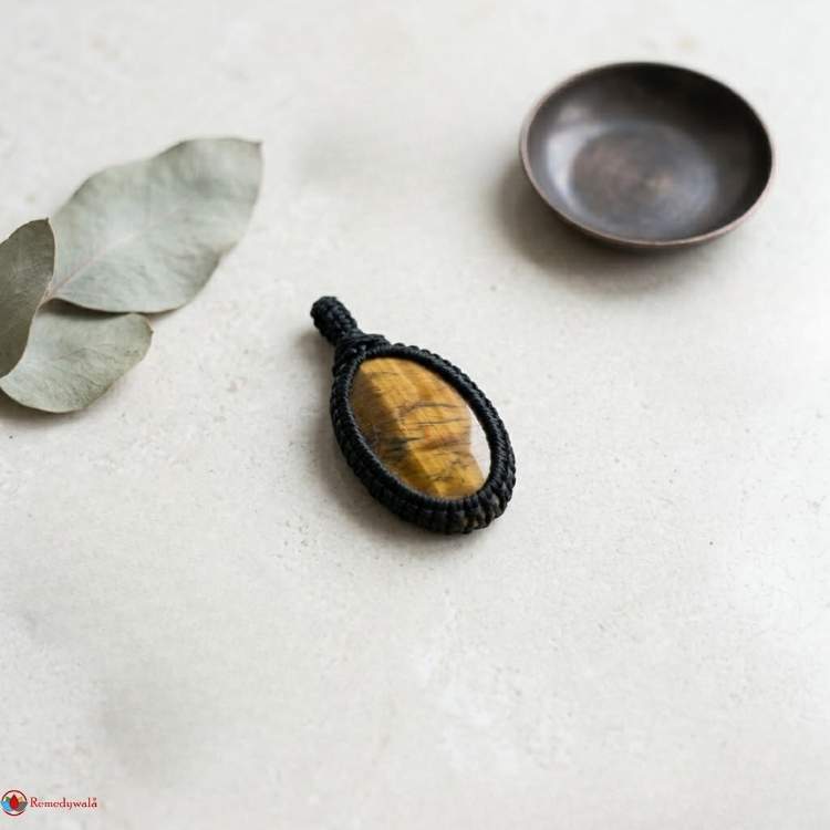 Tiger Eye Macrame Pendant