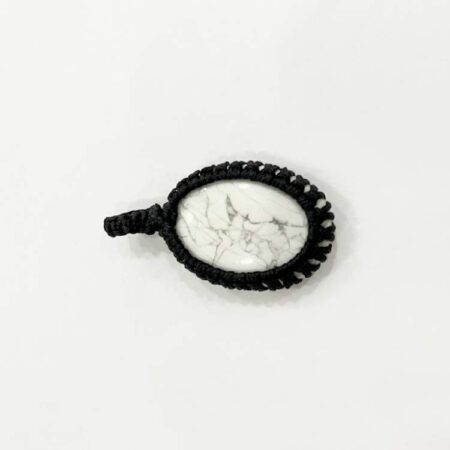 White Howlite Macrame Pendant