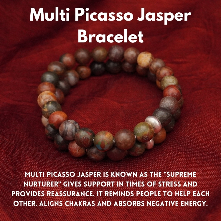 Buy Rhyolite Rainforest Jasper Bracelet 10mm, Natural Gemstone Bracelet,  Women Men Bracelet, Handmade Beaded Bracelet gift Bag Online in India - Etsy