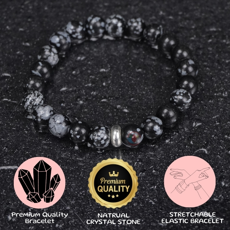 Obsidian Bracelet With Moon Stone and Moon Charm, Healing Power Bracelet,  Healing Crystal Bracelet, Gift for Her - Etsy