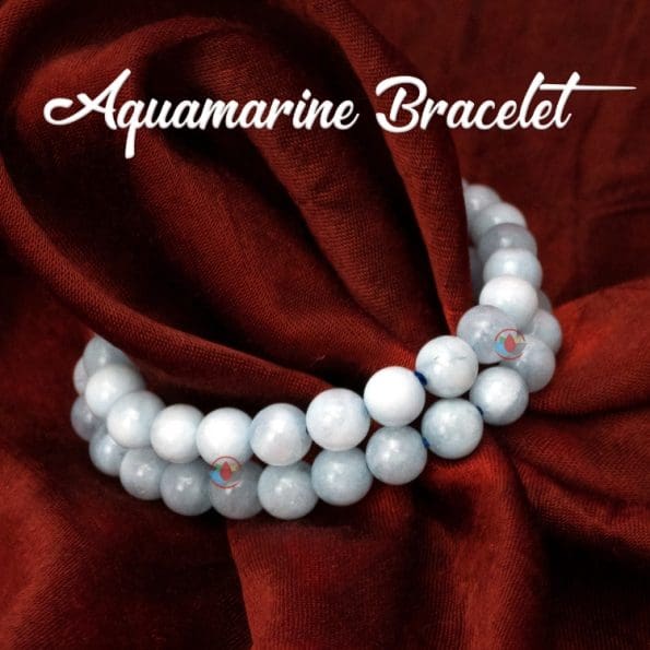 Aquamarine Bracelet 8mm single Bracelet, Aquamarine stone, Light blue color.