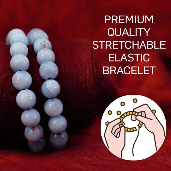 Aquamarine Bracelet 8mm single Bracelet, Aquamarine stone, Light blue color.