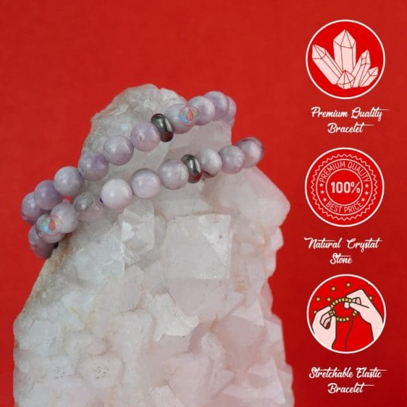 Kunzite Bracelet 8mm single Bracelet, Kunzite stone, Pink color