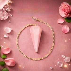 Rose Quartz Crystal Dowsing Pendulum