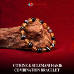 Citrine and Sulemani combination Bracelet 8mm single Bracelet, Citrine and Sulemani stones, Yellow and Black color.