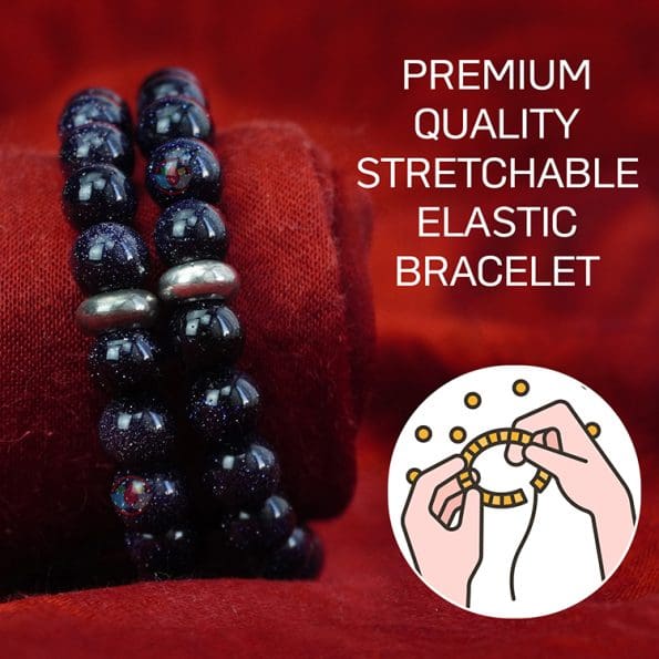 Blue Goldstone Bracelet 8mm single Bracelet, Blue Goldstone stone, Blue color