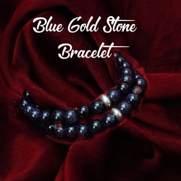 Blue Goldstone Bracelet 8mm single Bracelet, Blue Goldstone stone, Blue color