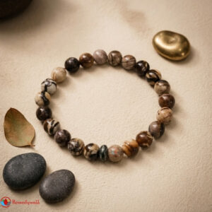 Natural Brown Zebra Jasper Bracelet 8mm