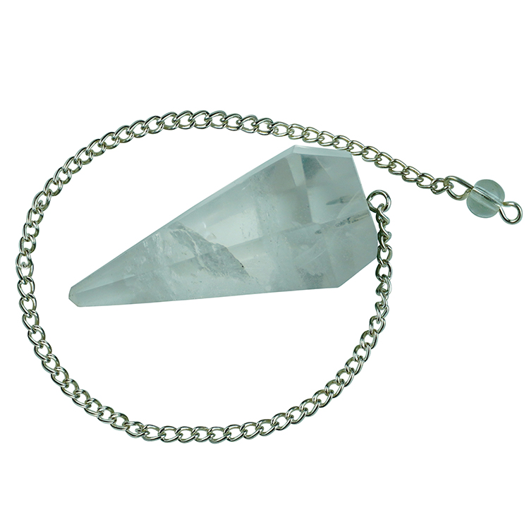 Clear quartz clearance pendulum necklace