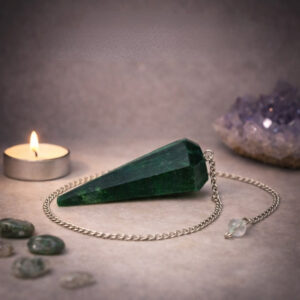 Moss Agate Crystal Dowsing Pendulum
