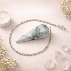 White Howlite Crystal Dowsing Pendulum