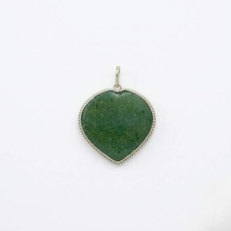 Green Aventurine Frame Heart Shape Pendant
