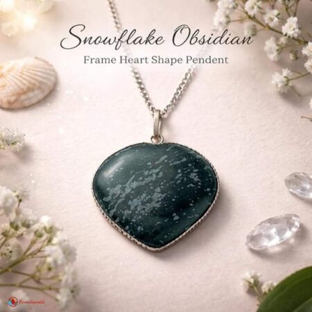 Snowflake Obsidian Frame Heart Shape Pendant