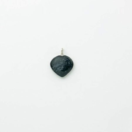 Snowflake Obsidian Frame Heart Shape Pendant