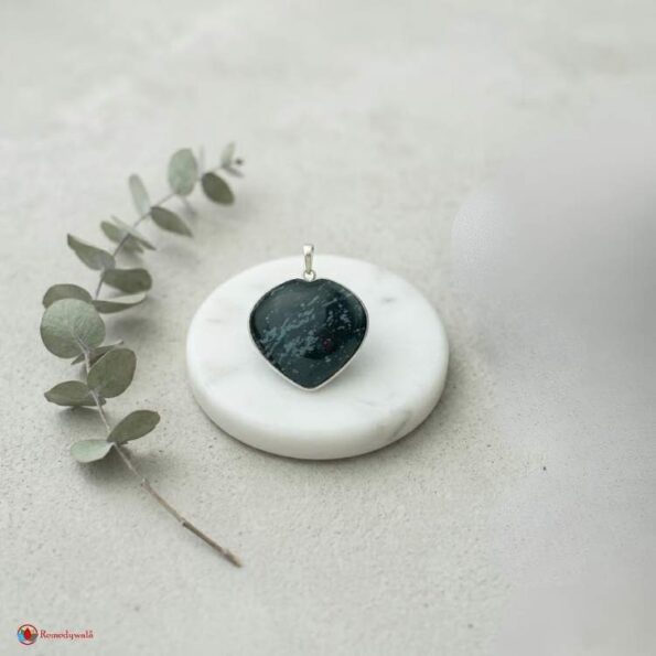 Snowflake Obsidian Frame Heart Shape Pendant