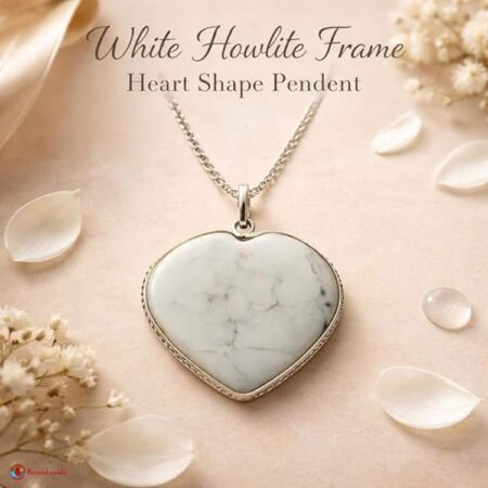 White Howlite Frame Heart Shape Pendant