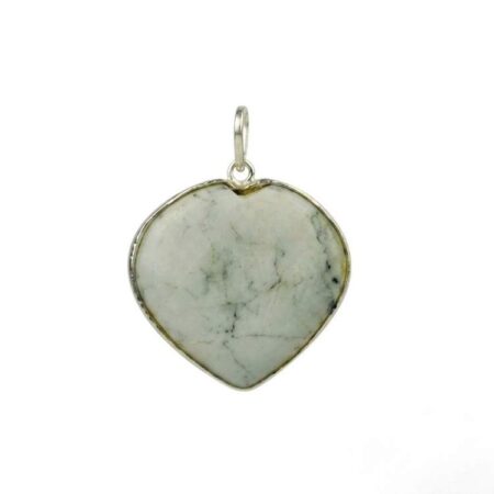 White Howlite Frame Heart Shape Pendant