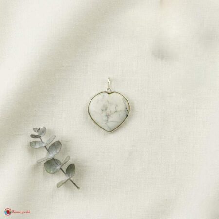White Howlite Frame Heart Shape Pendant