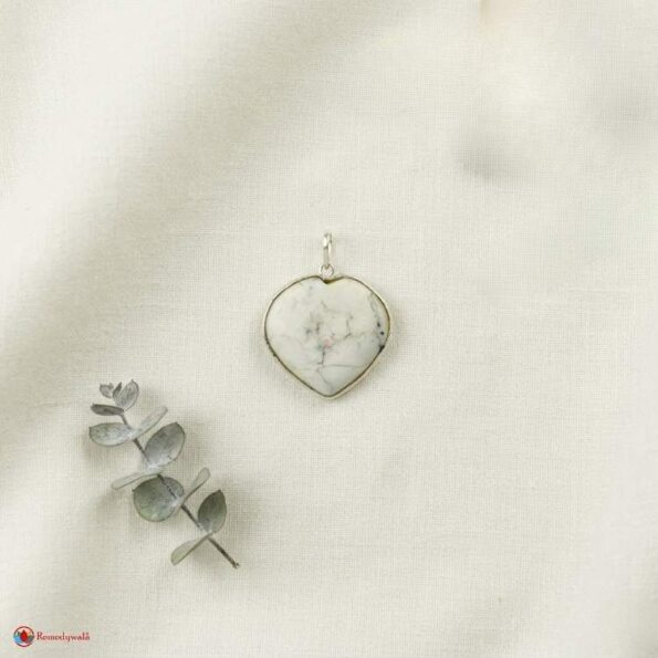 White Howlite Frame Heart Shape Pendant