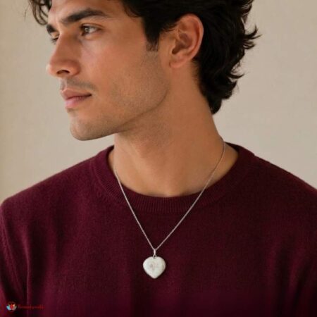 White Howlite Frame Heart Shape Pendant