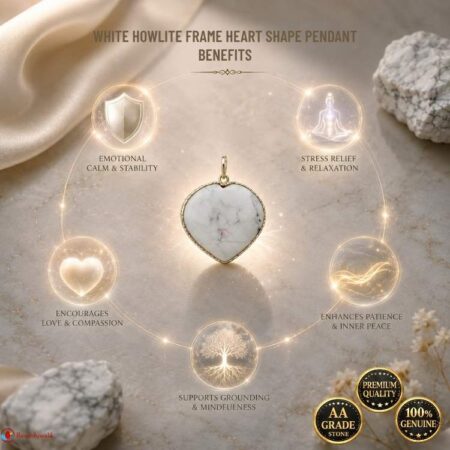 White Howlite Frame Heart Shape Pendant