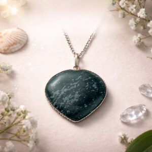 Snowflake Obsidian Frame Heart Shape Pendant