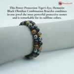 750 – Tiger’s Eye, Hematite & Black Obsidian Combination Bracelet Double Layer 2
