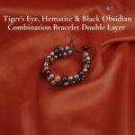 Tiger's Eye, Hematite & Black Obsidian Combination Bracelet Double Layer 8mm