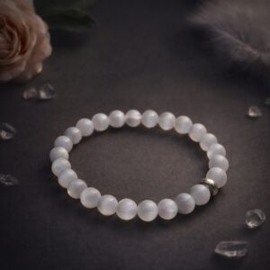 Selenite Bracelet with Ring charm
