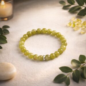 Lemon Quartz Bracelet with Ring Charm 8mm