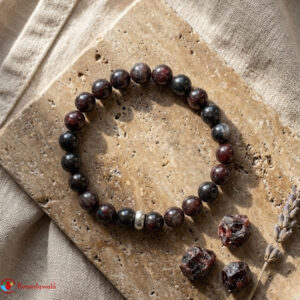 Brecciated Jasper Bracelet 8mm with Ring Charm