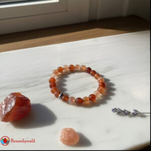 Carnelian Bracelet with Ring charm 8mm