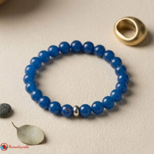 Chalcedony Bracelet 8mm With Ring Charm