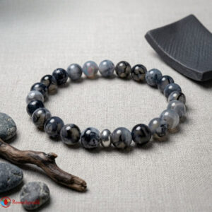 Dragon Vein Bracelet 8mm with Ring Charm