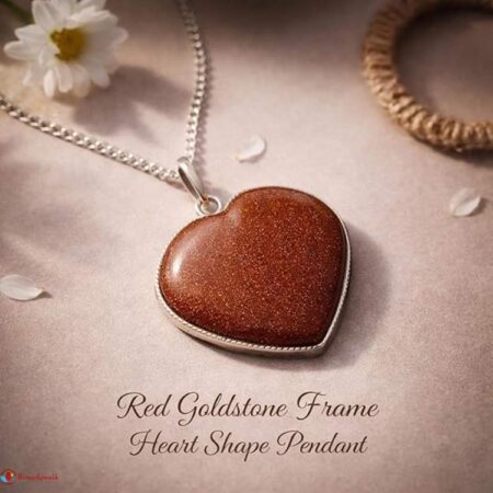 Red Goldstone Frame Heart Shape Pendant