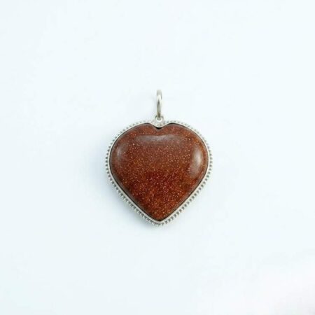 Red Goldstone Frame Heart Shape Pendant