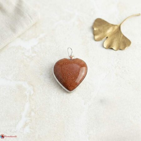 Red Goldstone Frame Heart Shape Pendant
