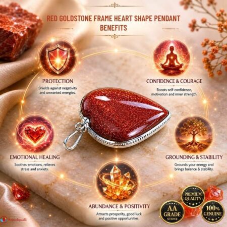 Red Goldstone Frame Heart Shape Pendant