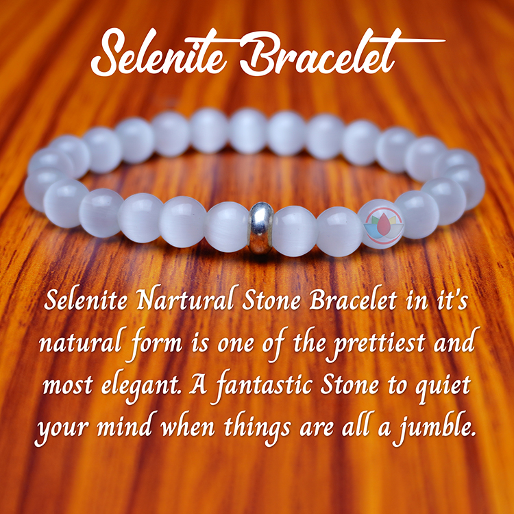 selenite crystal bracelet at Rs 199/piece | Gemstone Bracelet in Hyderabad  | ID: 2850741028855