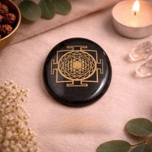 Black Agate Sri Yantra Coin