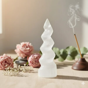 Selenite Tower, Selenite Spiral, Selenite Unicorn Horn, Selenite Spiral, Selenite Twist