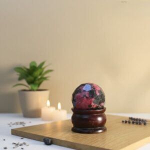 Rhodonite Sphere Ball (Diamond Cut)