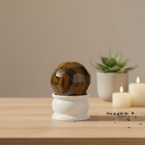 Tiger Eye Sphere Ball - Diamond Cut