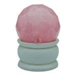 Rose Quartz Sphere Ball Diamond Cut for Reiki Healing, Meditation.