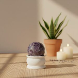 Amethyst Diamond Cut Sphere Ball