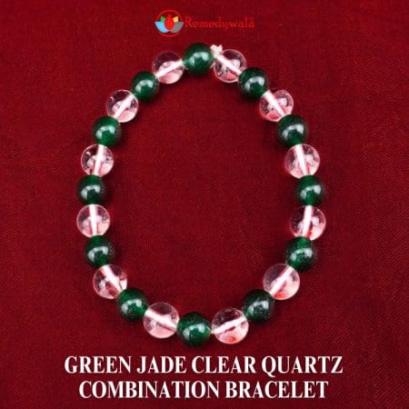 Green Jade Clear Quartz Combination Bracelet 8mm