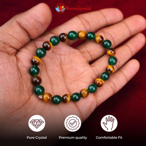 Green Jade Tiger Eye Combination Bracelet 8mm